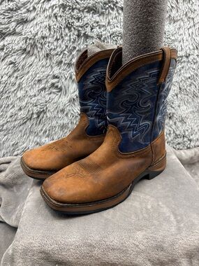 Durango Boots Boys 7 Western Boots DWBT053 8 Inch Brown Blue Little Rebel